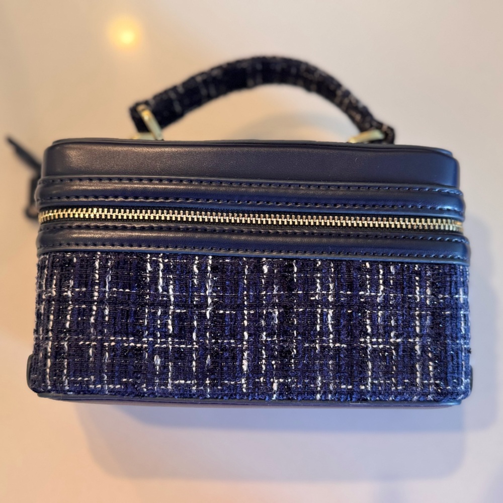Zara Navy Tweed Bag
